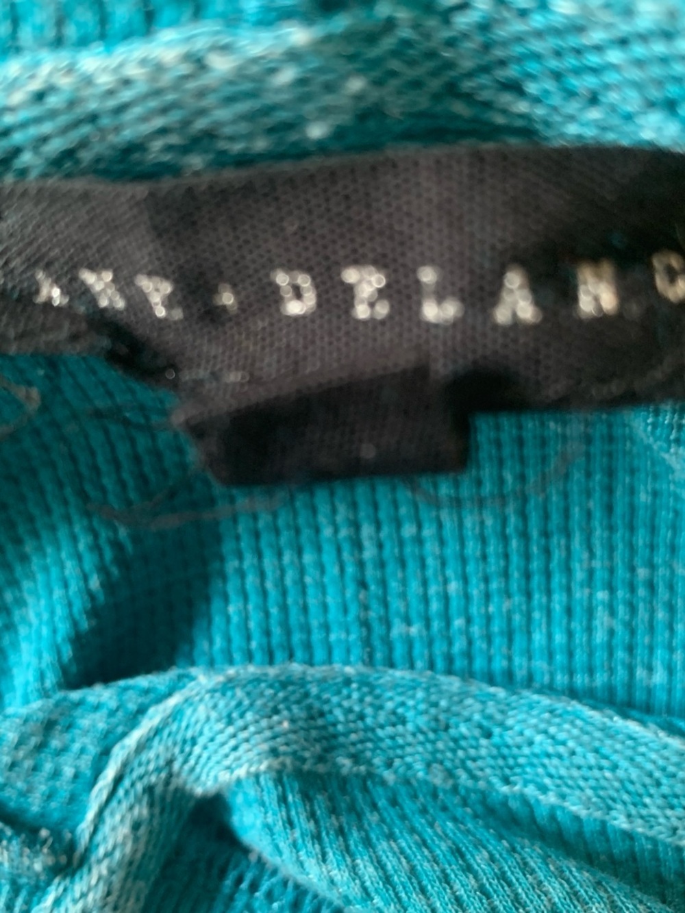 Turquoise 2X cotton Hooded Knit Pullover - Picture 5 of 6
